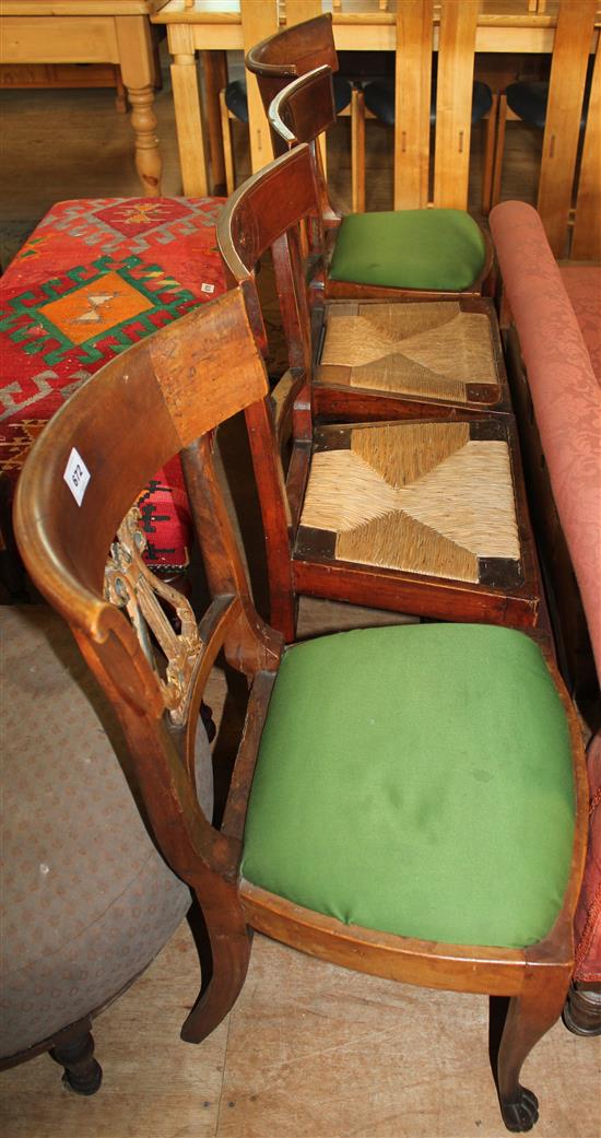 Two pairs of American Scandinavian style chairs (a.f.)